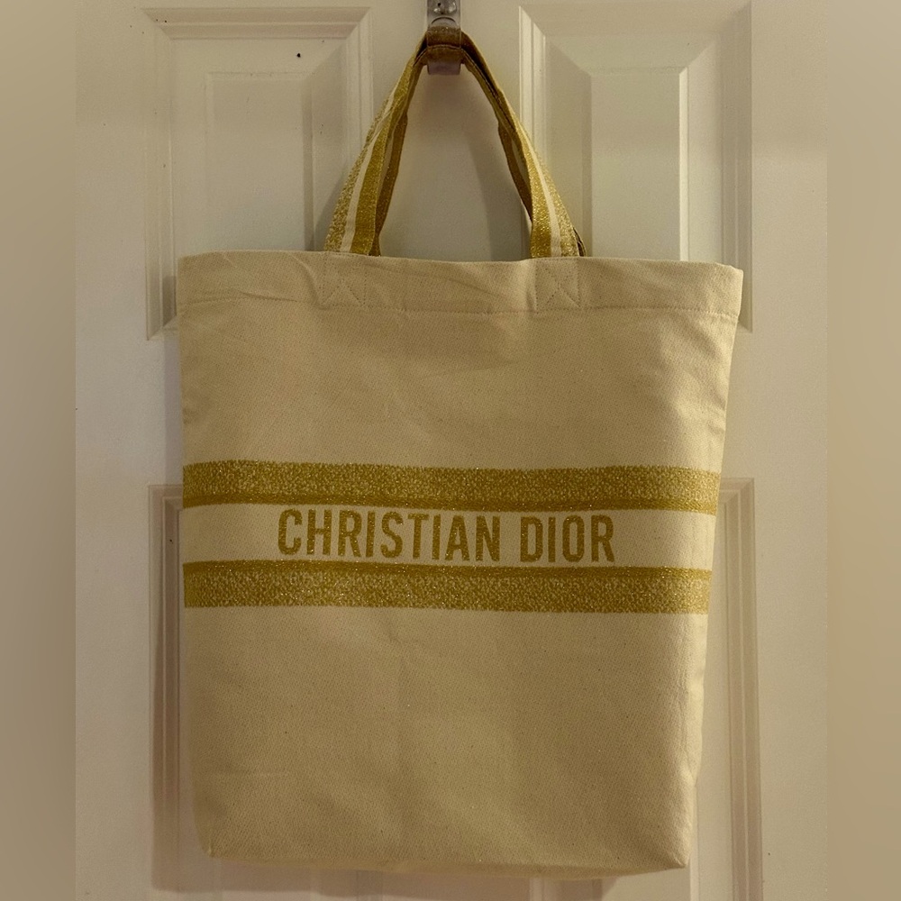 Christian Dior Linen Tote Bag